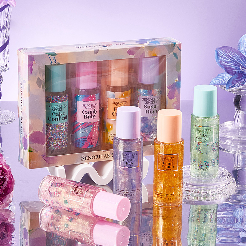 4PCS 75ml*4 Eau De Parfum Florals Body Spray Female Fruity 75ml Body Mist Geschenkset