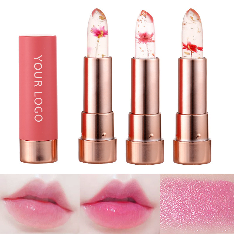 Farbwechselnder Jelly-Lippenstift, klar mit Blume